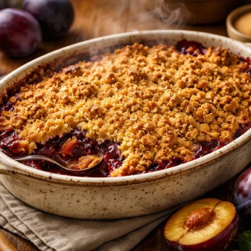 Hairy Bikers Plum Crumble Recipe