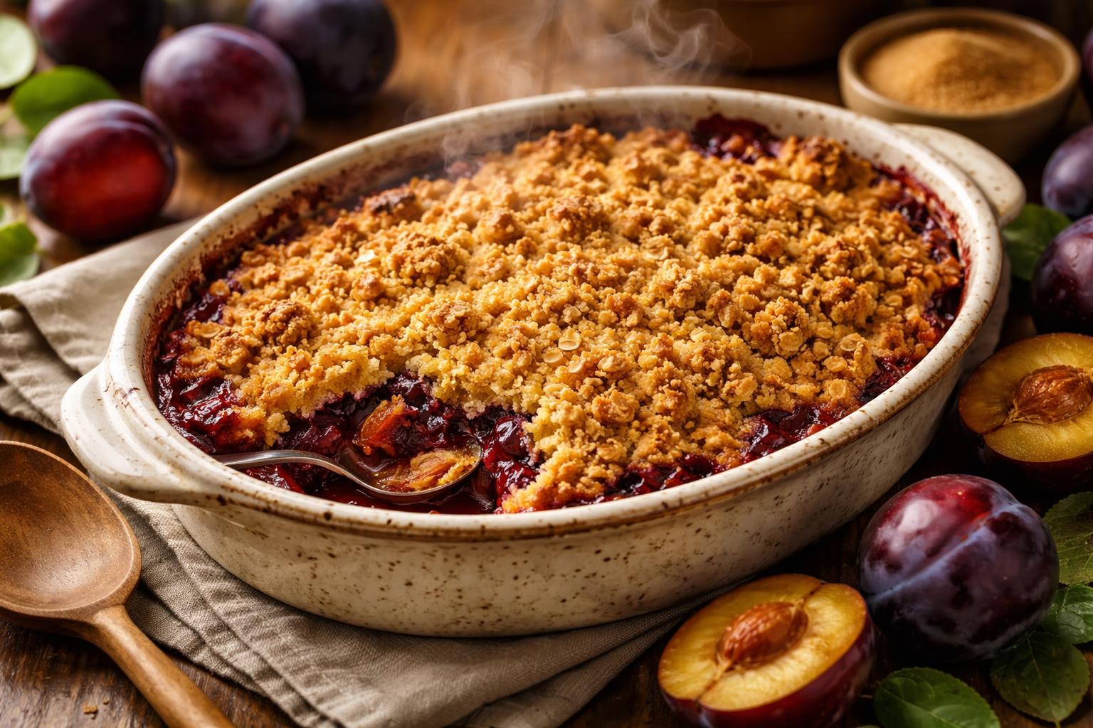 Hairy Bikers Plum Crumble Recipe