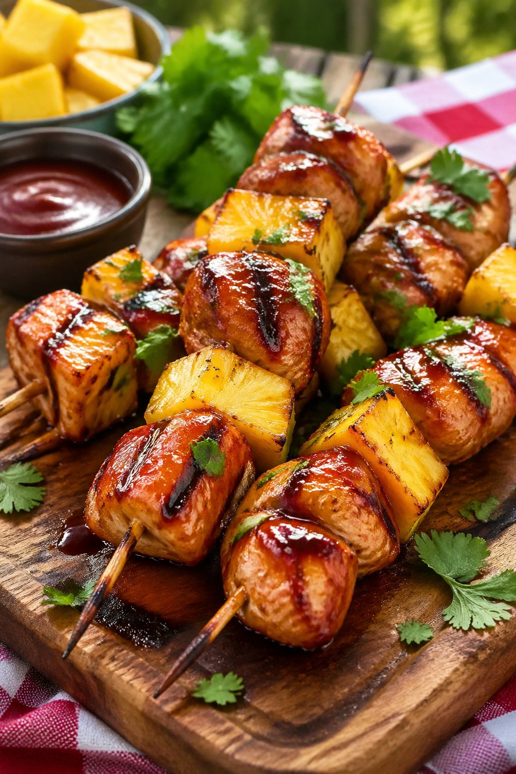 Grilled Pineapple Bbq Chicken Skewers Recipe
