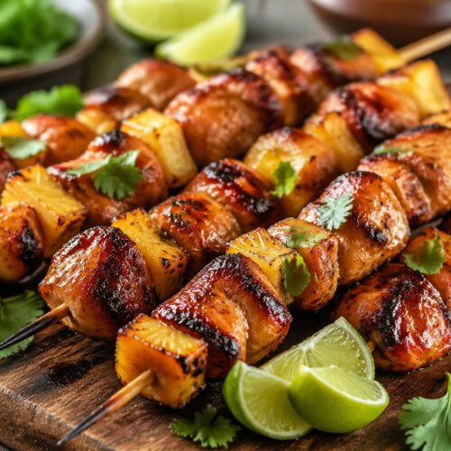 Grilled Pineapple Bbq Chicken Skewers Recipe