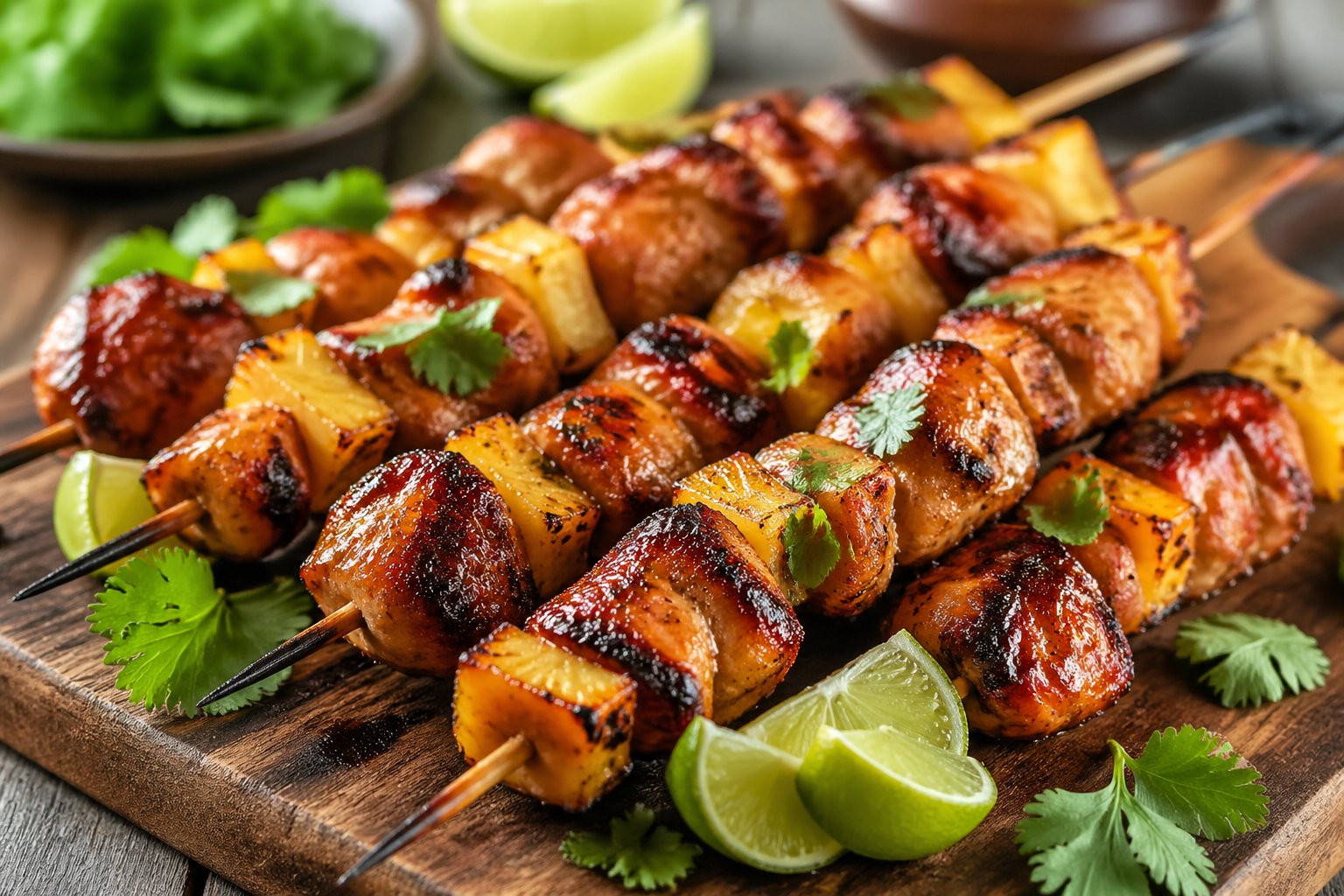 Grilled Pineapple Bbq Chicken Skewers Recipe