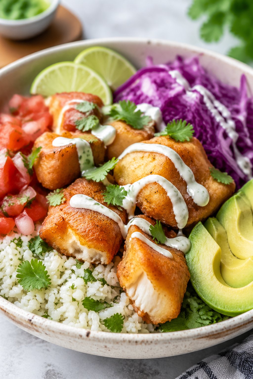 Fish Taco Bowls With Cilantro-lime Rice Recipe