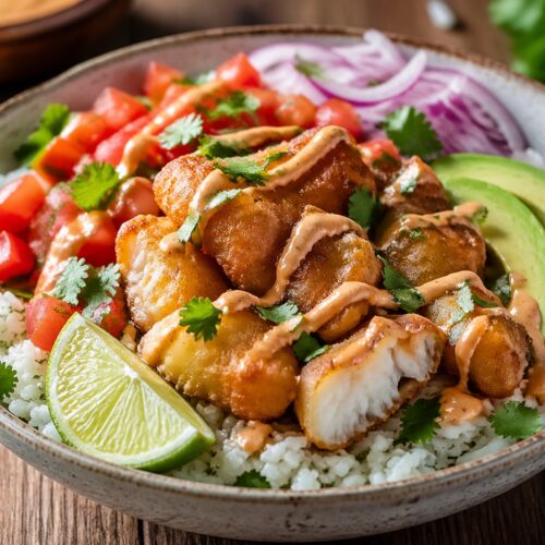 Fish Taco Bowls With Cilantro-lime Rice Recipe