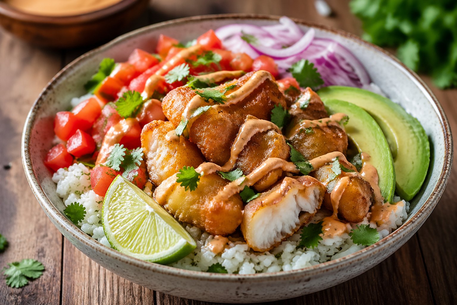 Fish Taco Bowls With Cilantro-lime Rice Recipe