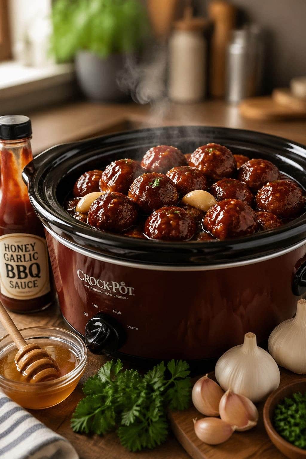 Honey Garlic Bbq Crockpot Meatballs Recipe