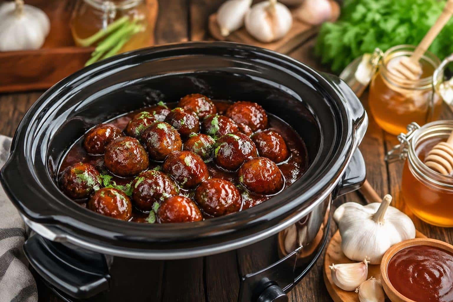 Honey Garlic Bbq Crockpot Meatballs Recipe