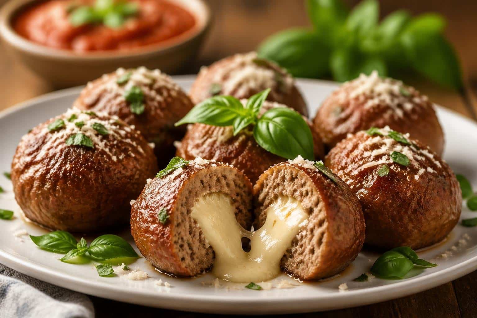 Mozzarella Stuffed Meatballs Recipe