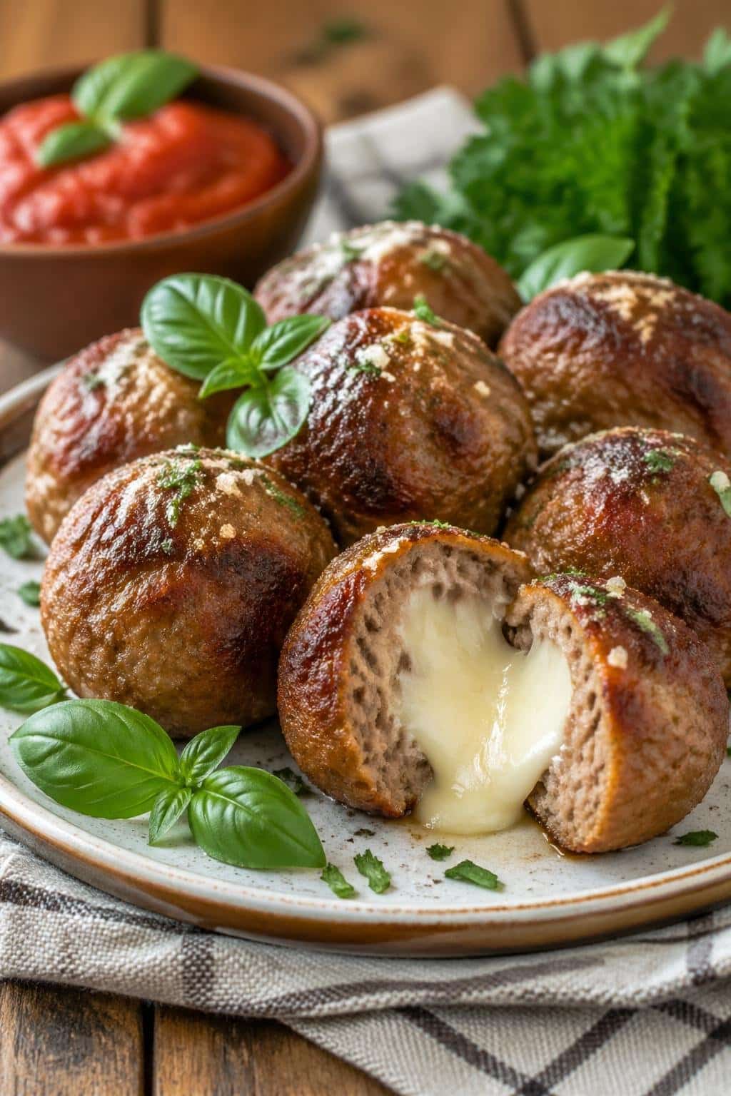 Mozzarella Stuffed Meatballs Recipe