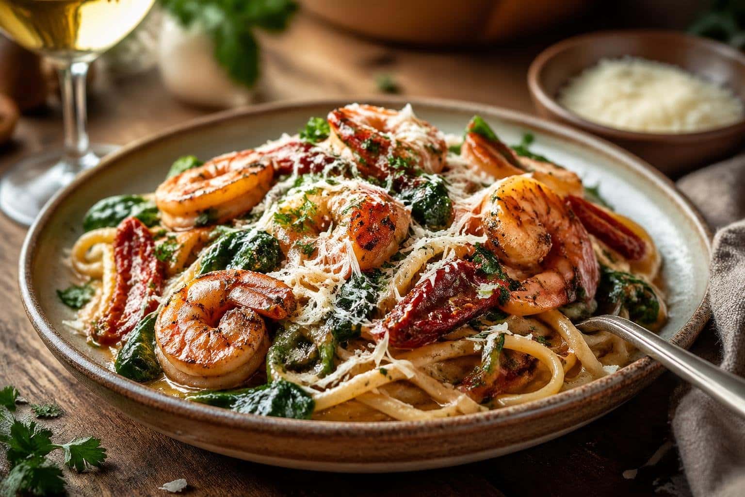 Tuscan Shrimp & Sun-dried Tomato Pasta Recipe