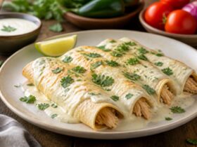 Chicken Enchiladas with White Sauce Recipe