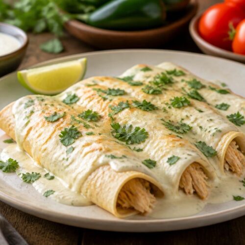 Chicken Enchiladas with White Sauce Recipe