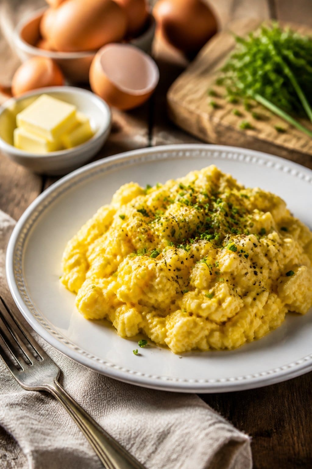 Gordon Ramsay Scrambled Eggs Recipe close-up, ready to serve