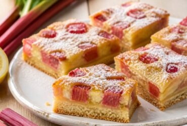 Homemade Lemon Rhubarb Bars Recipe