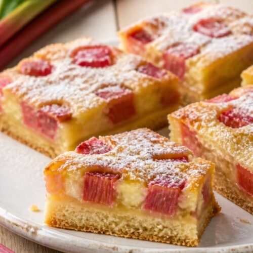 Homemade Lemon Rhubarb Bars Recipe
