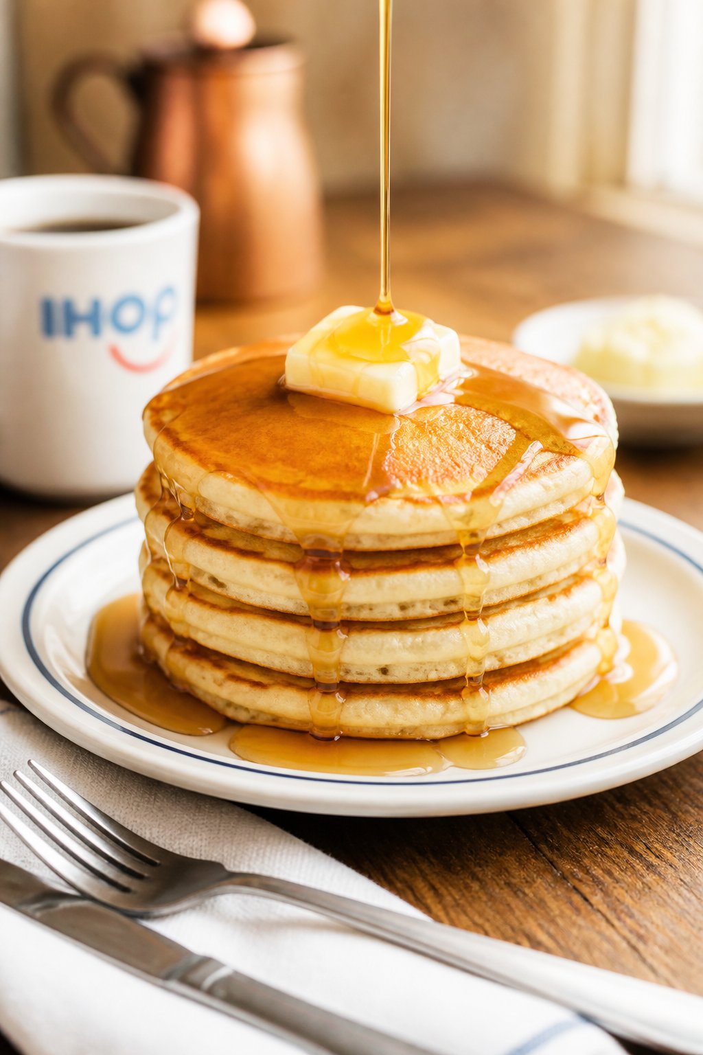 IHOP Buttermilk Pancake Recipe close-up, ready to serve
