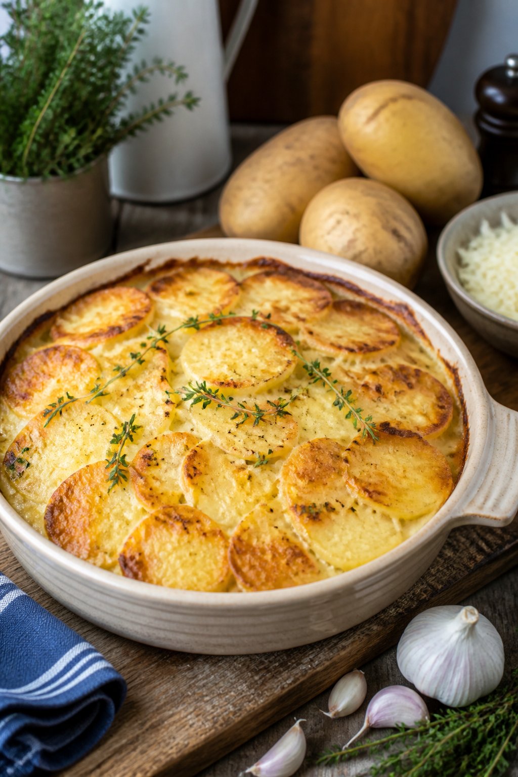 Mary Berry Dauphinoise Recipe close-up, ready to serve