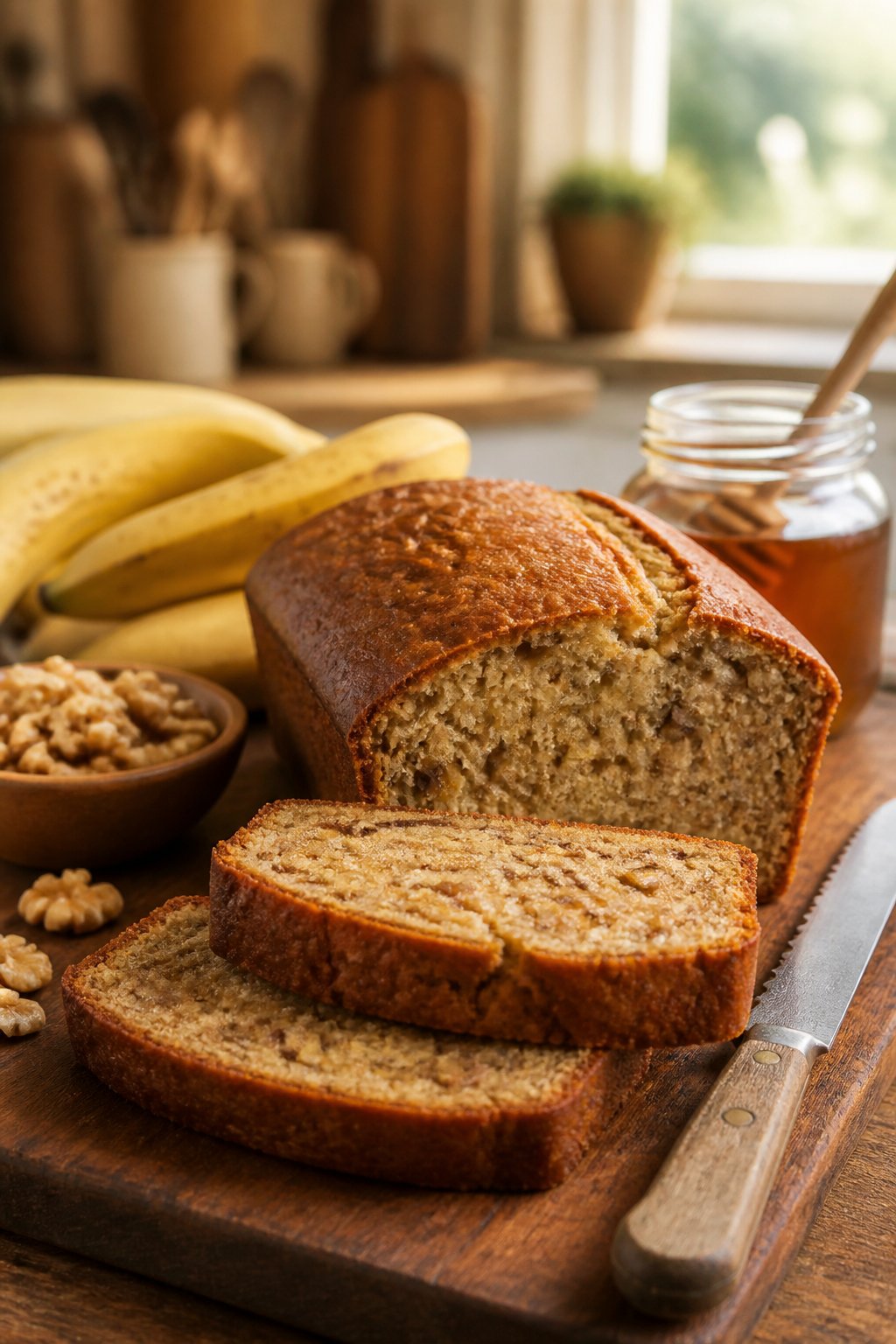 Rachael Ray Banana Bread Recipe close-up, ready to serve