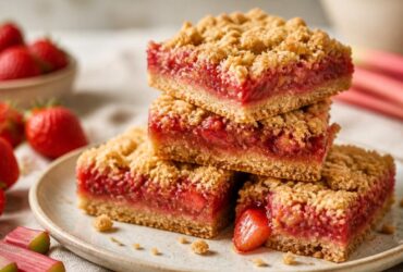 Strawberry Rhubarb Crumb Bars Recipe