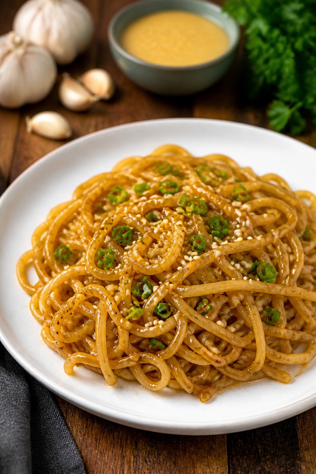 Yard House Garlic Noodles Recipe close-up, ready to serve