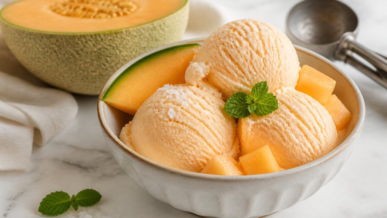 Cantaloupe Sea Salt Ice Cream Recipe