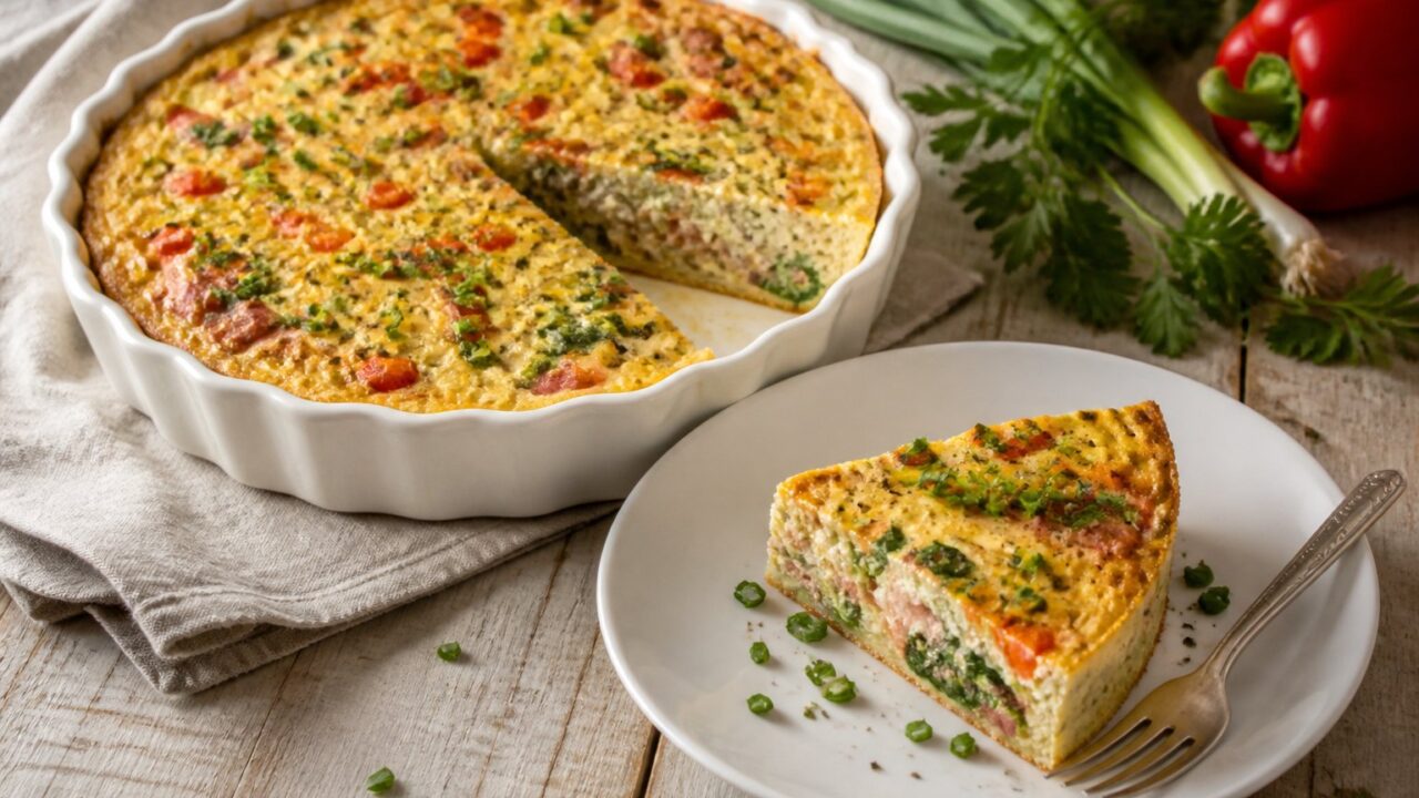 Crustless Cottage Cheese Breakfast Quiche Recipe