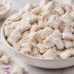 Easy Cake Batter Puppy Chow With White Chocolate Sprinkles Recipe
