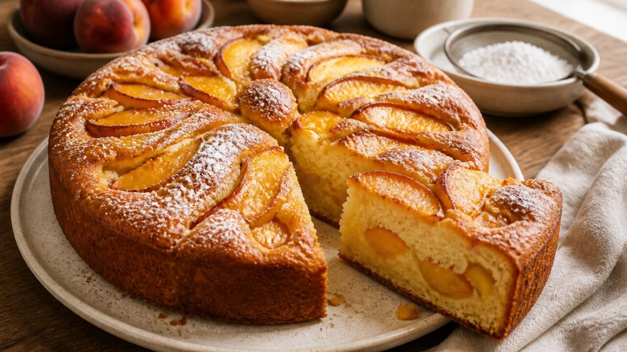 Easy Russian Peach Cake Recipe