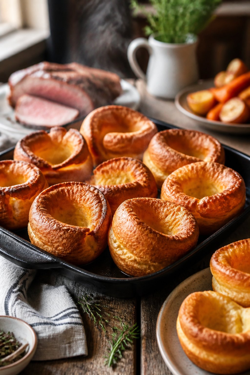 Jamie Oliver Yorkshire Pudding Recipe close-up, ready to serve