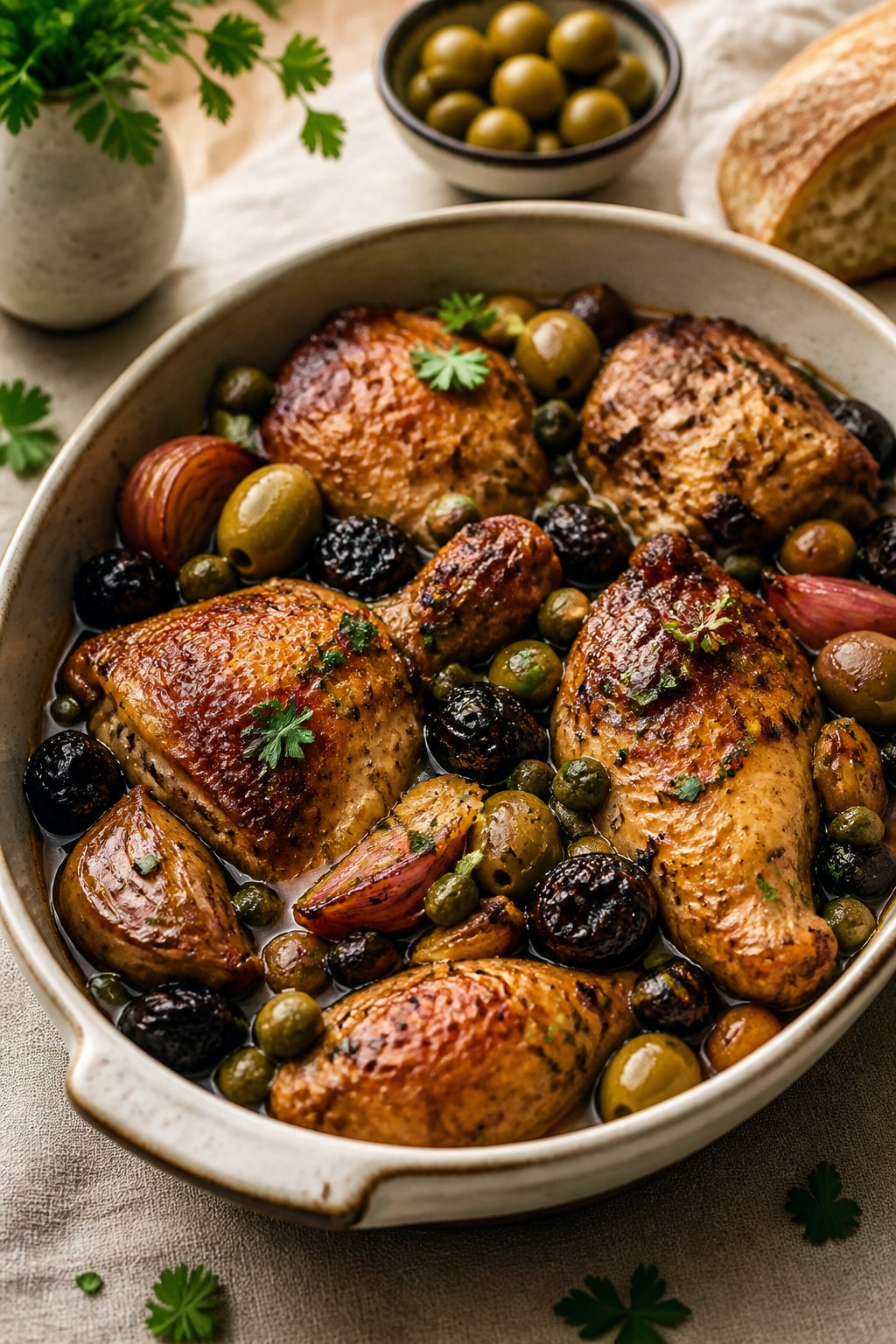 Mary Berry Chicken Marbella Recipe close-up, ready to serve