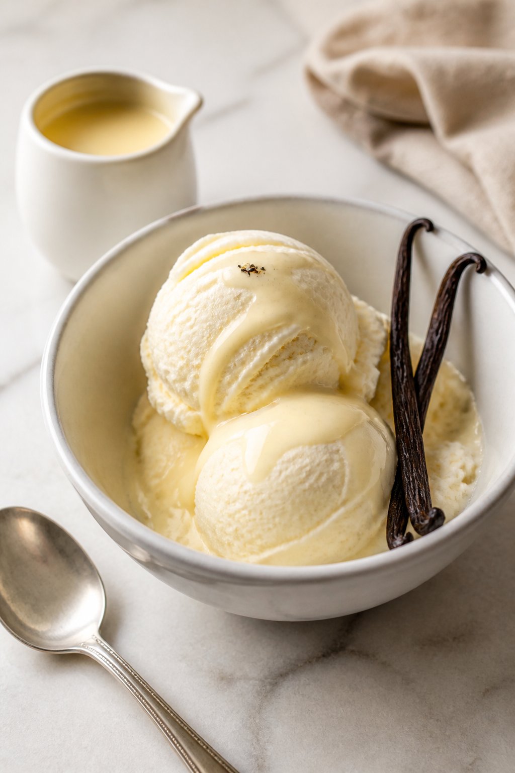 Mary Berry Ice Cream With Condensed Milk Recipe close-up, ready to serve