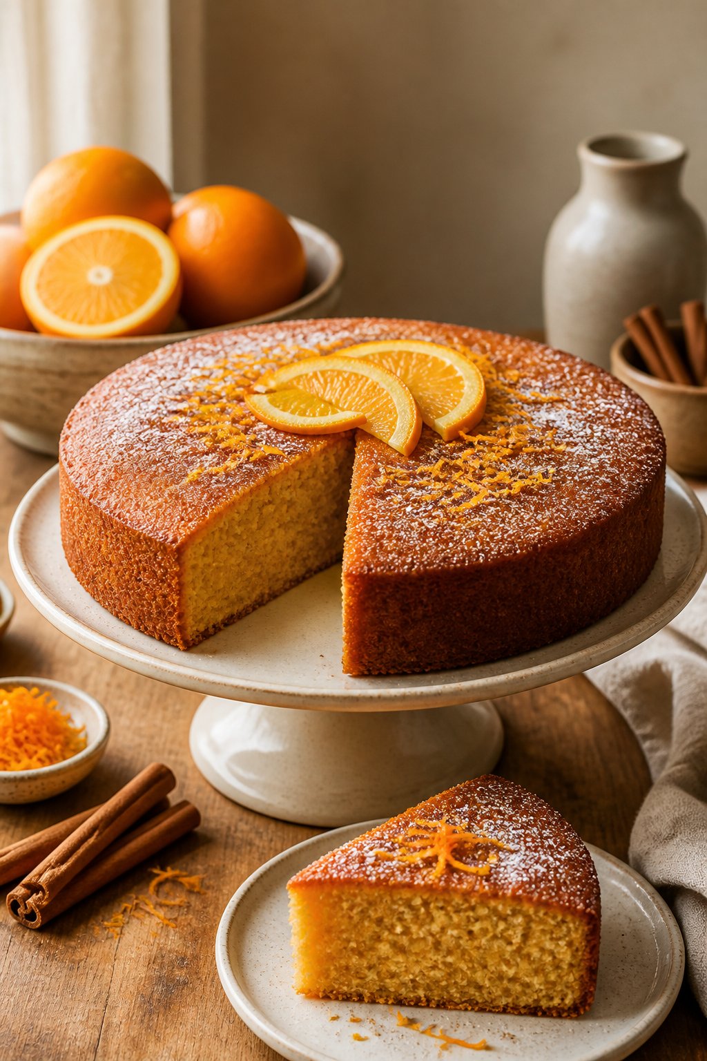 Mary Berry Spiced Orange Cake Recipe close-up, ready to serve