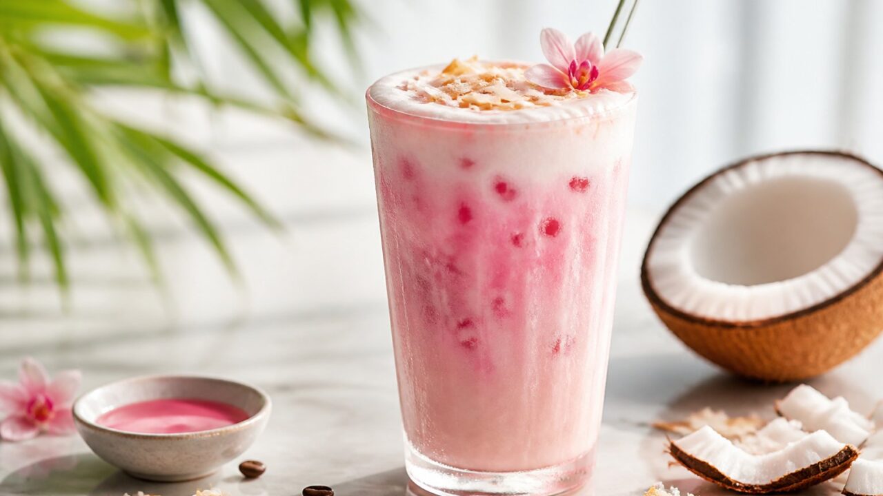 Pink Coconut Iced Latte Recipe