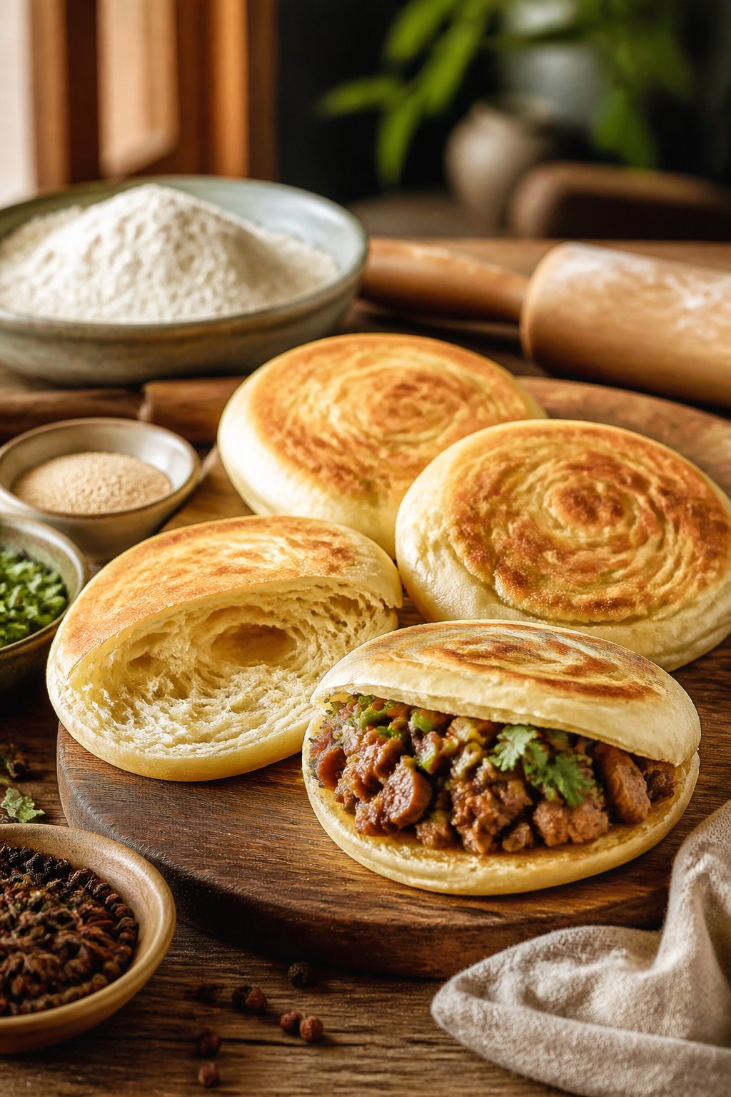 Rougamo Bread Recipe close-up, ready to serve