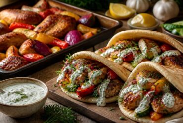 Sheet Pan Chicken Pitas With Herby Ranch Recipe