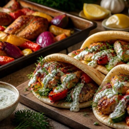 Sheet Pan Chicken Pitas With Herby Ranch Recipe