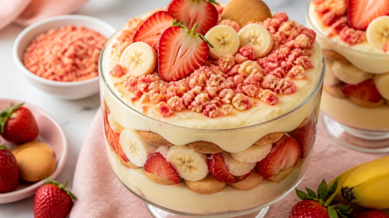 Strawberry Crunch Banana Pudding Recipe