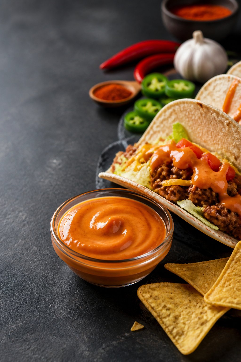 Taco Bell Lava Sauce Recipe close-up, ready to serve