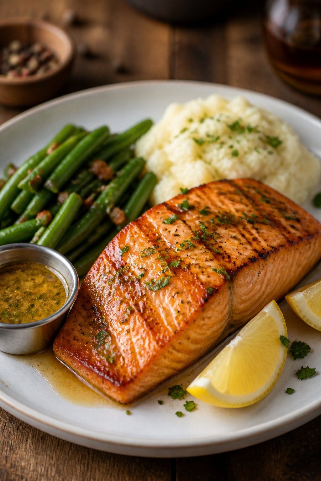 Texas Roadhouse Salmon Recipe close-up, ready to serve